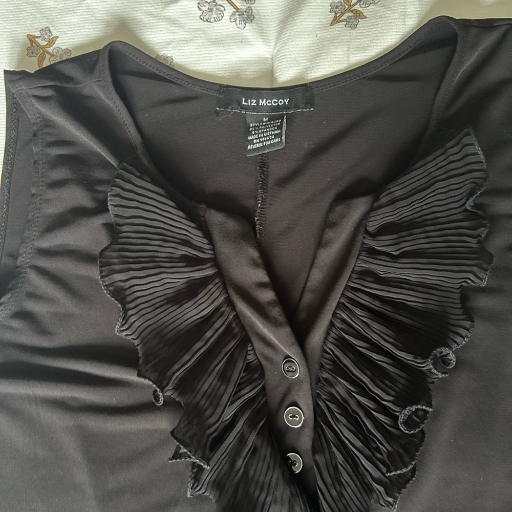 Mccoy Black Ruffled Tank Top - Picture 2 of 3